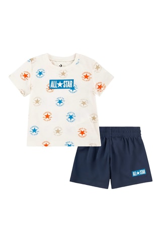 T-shirt et short - Blanc, rouge et bleu
