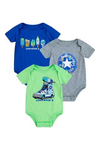 3 bodys - Bleu, vert et gris