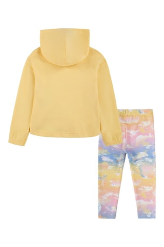 Sweat à capuche - Bleu, jaune et rose