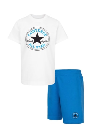 T-shirt et short - Blanc, noir et bleu