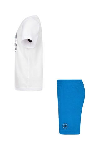 T-shirt et short - Blanc, noir et bleu