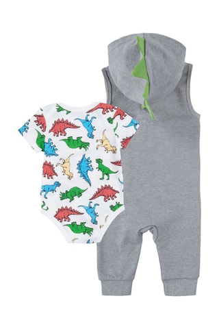 Combinaison à capuche et body - Blanc, rouge, vert, jaune et gris