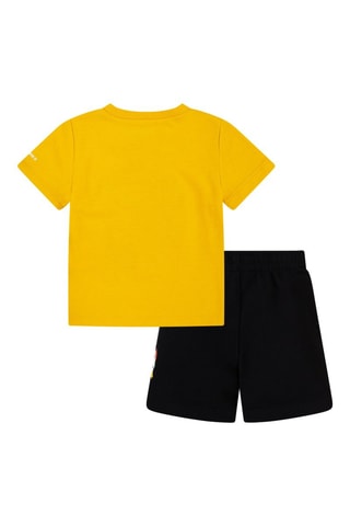 T-shirt et short - Noir, jaune et violet
