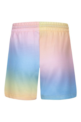 Short dip and dye taille haute - Bleu, jaune et rose