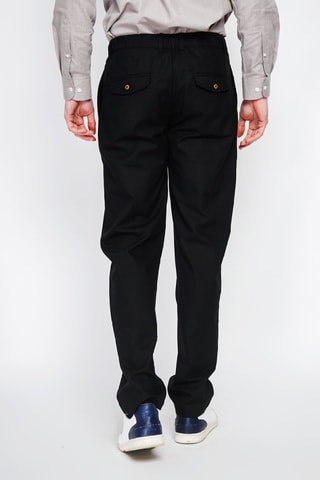 Pantaloni straight in lino - Nero