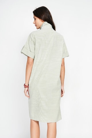 Abito a camicia in lino - Verde
