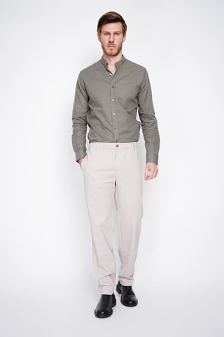 Pantaloni straight in lino - Beige
