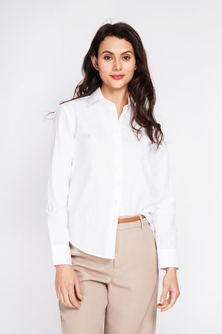 Camicia larga in lino - Bianco