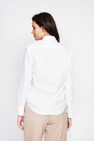 Camicia larga in lino - Bianco