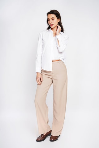 Camicia larga in lino - Bianco