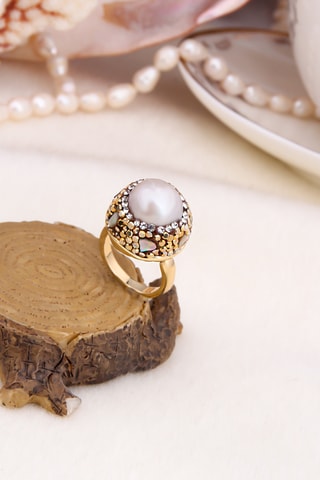 Anello - Placcato oro giallo e zirconi