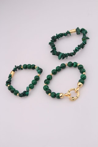 Bracciale - Malachiti e zirconi
