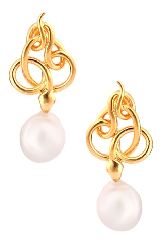 Boucles d'oreilles dorées à l'or fin jaune - Perles de culture