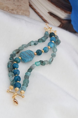 Bracciale - Placcato oro giallo e apatiti