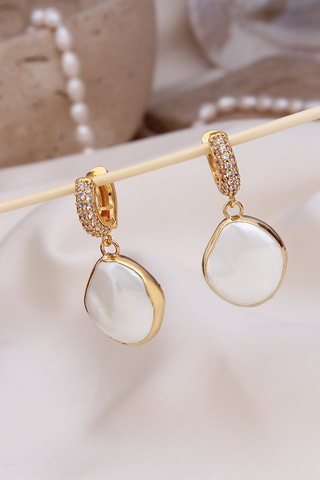 Boucles d’oreilles - Doré et blanc