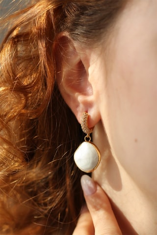 Boucles d’oreilles - Doré et blanc