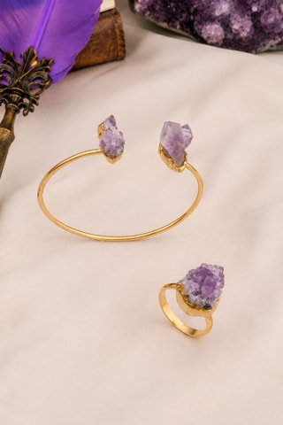 Parure - Placcato oro giallo e ametiste