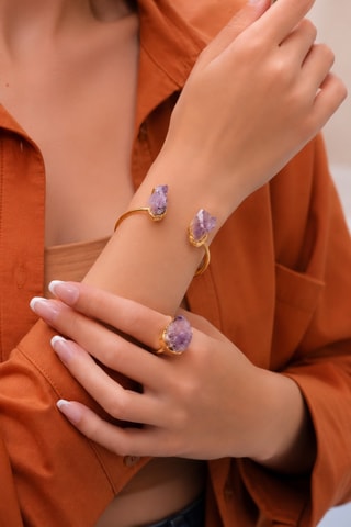 Parure - Placcato oro giallo e ametiste