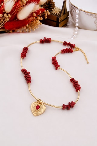 Collana - Placcato oro giallo e agate