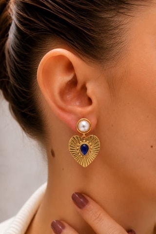 Orecchini - Placcato oro giallo e agate