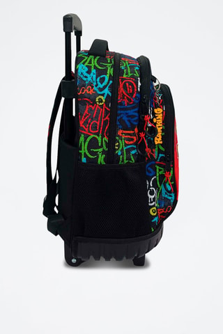 Mochila com rodinhas - Preto - Preto e vermelho