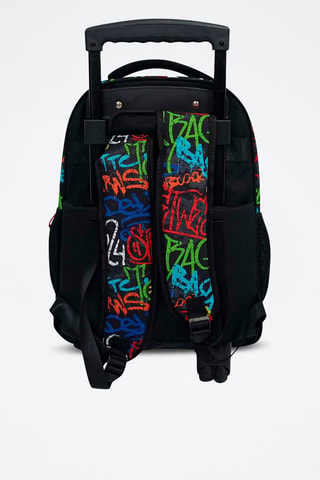 Mochila com rodinhas - Preto - Preto e vermelho