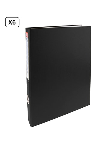 6 dossiers de argolas - Preto - 260 x 330 mm