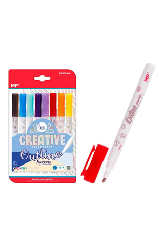 8 marcadores mágicos de traço duplo - 4 tintas
