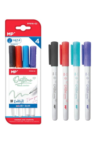 4 marcadores mágicos de traço duplo - 4 tintas