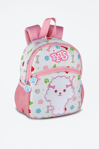 Mochila Pets Rosa e branco