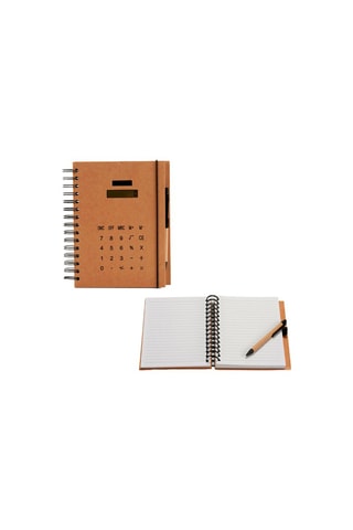 Caderno pautado espiral - 128 páginas Castanho e preto - 21 x 18 x 1,5 cm