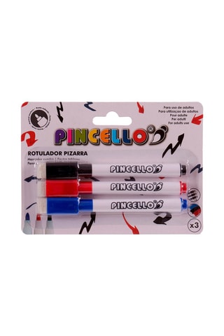 3 canetas de feltro para quadro branco Preto, vermelho e azul
