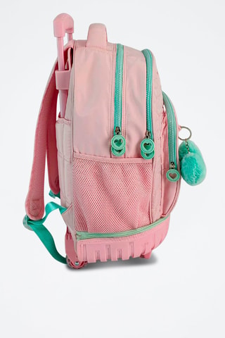Mochila com rodinhas - Rosa - Verde e rosa