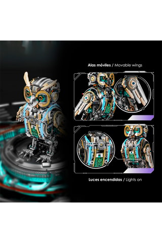 Maquete 3D mecanizada Coruja - 1296 peças - A partir dos 12 anos