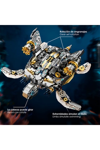 Maquete 3D mecanizada Tartaruga - 1277 peças - A partir dos 12 anos