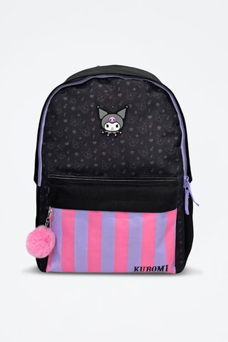 Mochila Kuromi Hello Kitty Sanrio - Preto - Preto, violeta e rosa
