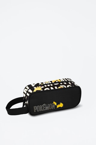 Estojo Pikachu Pokémon Preto e branco - Branco e preto