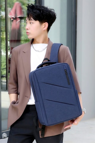 Mochila conectada - Azul-marinho - Preto e azul