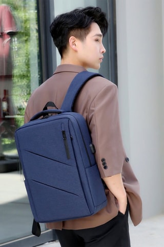 Mochila conectada - Azul-marinho - Preto e azul