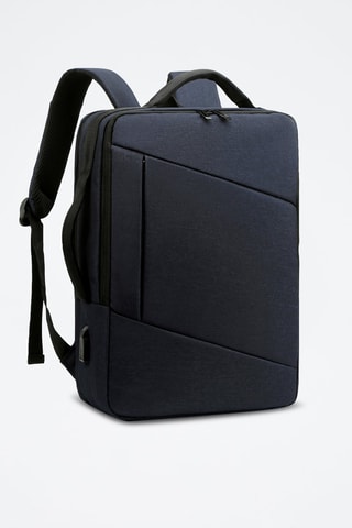 Mochila conectada - Azul-marinho - Preto, azul e cinzento