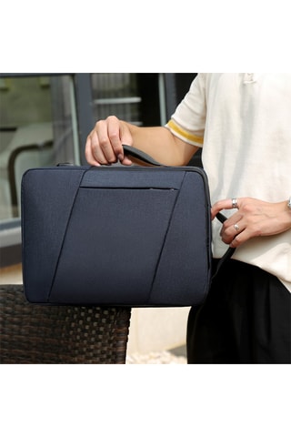 Mochila conectada - Azul-marinho - Preto, azul e cinzento