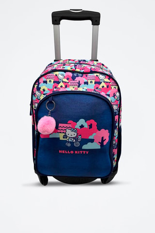 Mochila com rodinhas Hello Kitty Sanrio - Azul-escuro - Preto, azul e rosa
