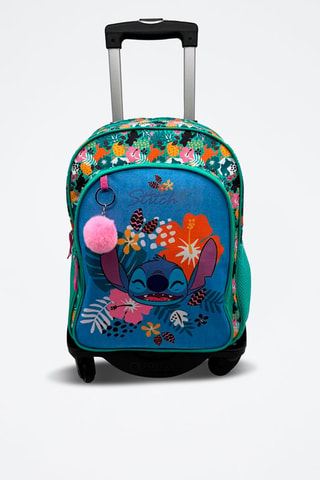 Mochila com rodinhas Stitch Lilo e Stitch Disney - Verde e azul-cobalto - Azul e verde