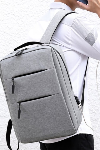 Mochila conectada - Algodão - Cinzento - Cinzento
