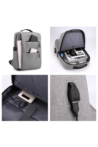 Mochila conectada - Algodão - Cinzento - Cinzento