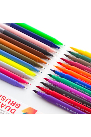 24 canetas de feltro de ponta dupla 1-2 mm/0,4 mm