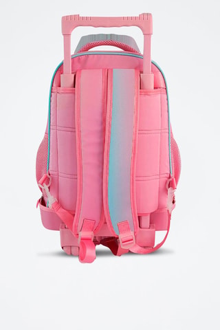 Mochila com rodinhas dip and dye - Rosa e turquesa - Azul, amarelo e rosa