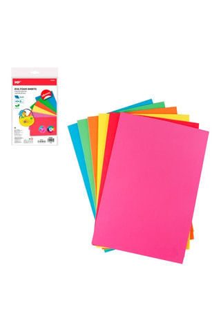 6 folhas em esponja com adesivos - Cor aleatória