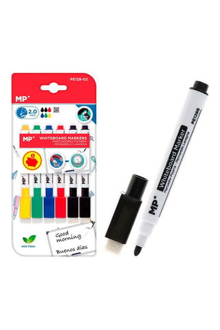 6 marcadores para quadro branco - 5 tintas
