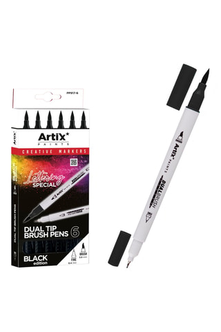 6 canetas de feltro - Tinta preta